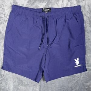 Playboy by Pacsun Mens Shorts Swim Trunks XL Purple Bunny Logo Athletic Lined